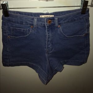 denim high waisted shorts